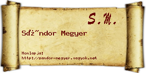 Sándor Megyer névjegykártya
